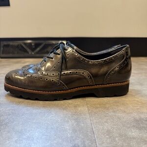 Earthies Santana Brush Lace Up Shoe Gray Size 10